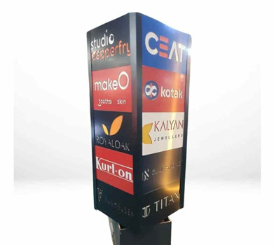 Self-Rotating LED Light Box Display for Outdoor Advertising